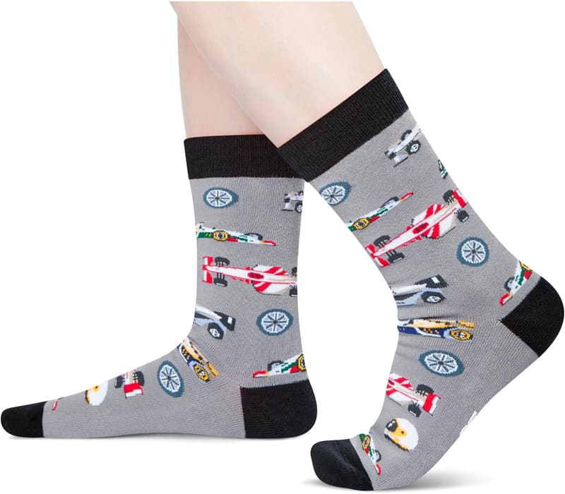 Tractor Race Car Novelty Socks for Men