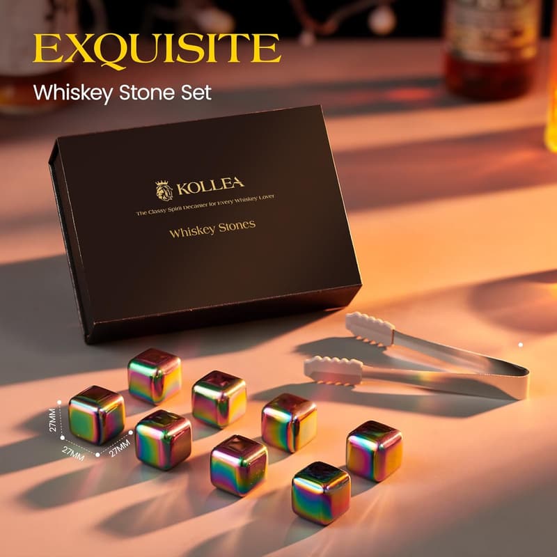 Anniversary Whiskey Stones, Multicolor Stainless Steel