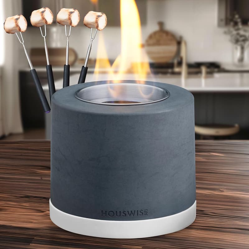 Tabletop Fire Pit Smores Kit - Indoor/Outdoor Concrete