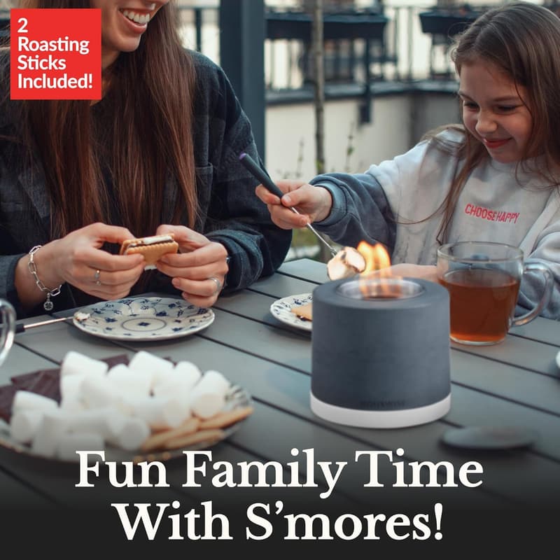 Tabletop Fire Pit Smores Kit - Indoor/Outdoor Concrete