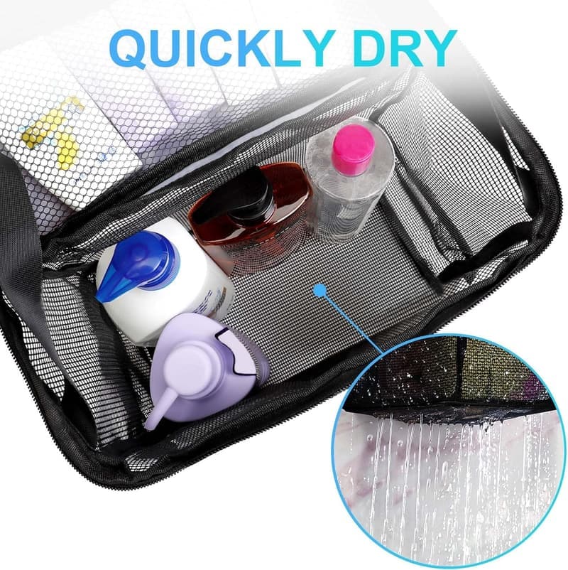 Large Mesh Shower Caddy with Hook for Dorm & Travel