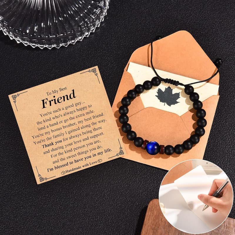 Birthday Bracelet with Sentimental Card for Men and Boys