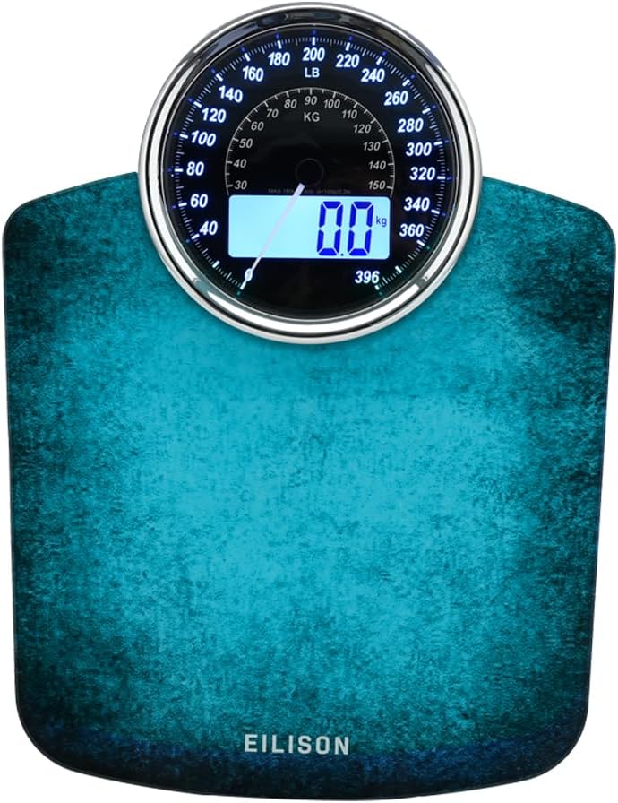 Digital & Analog Body Scale, 400lbs, Tempered Glass