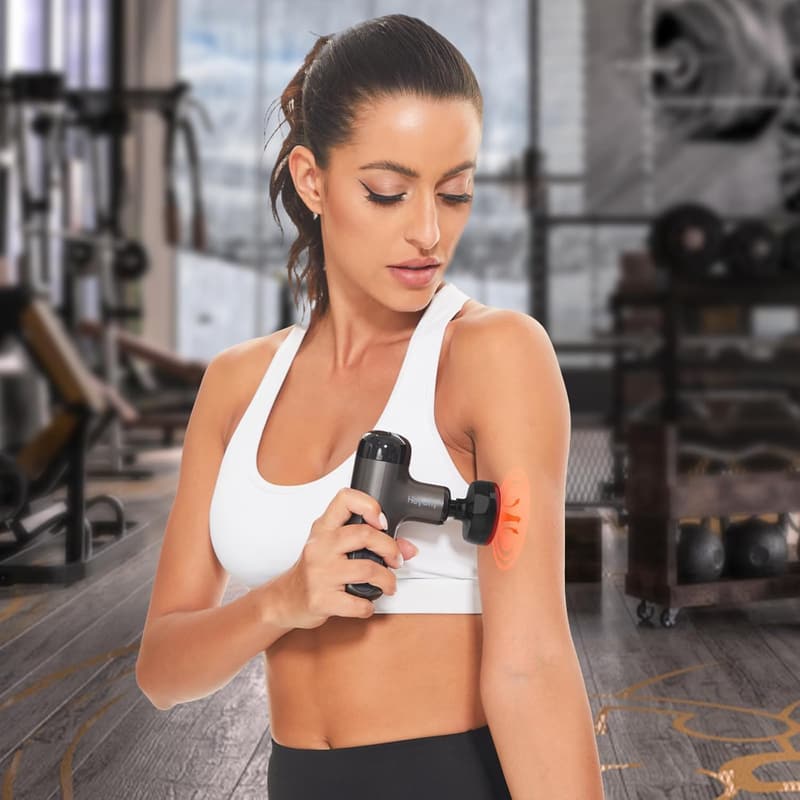 Athlete's Mini Heat Massage Gun with 4 Heads