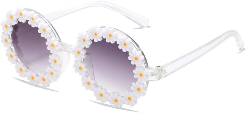 Flower-Shaped Sunglasses with UV 400 Protection for Kids