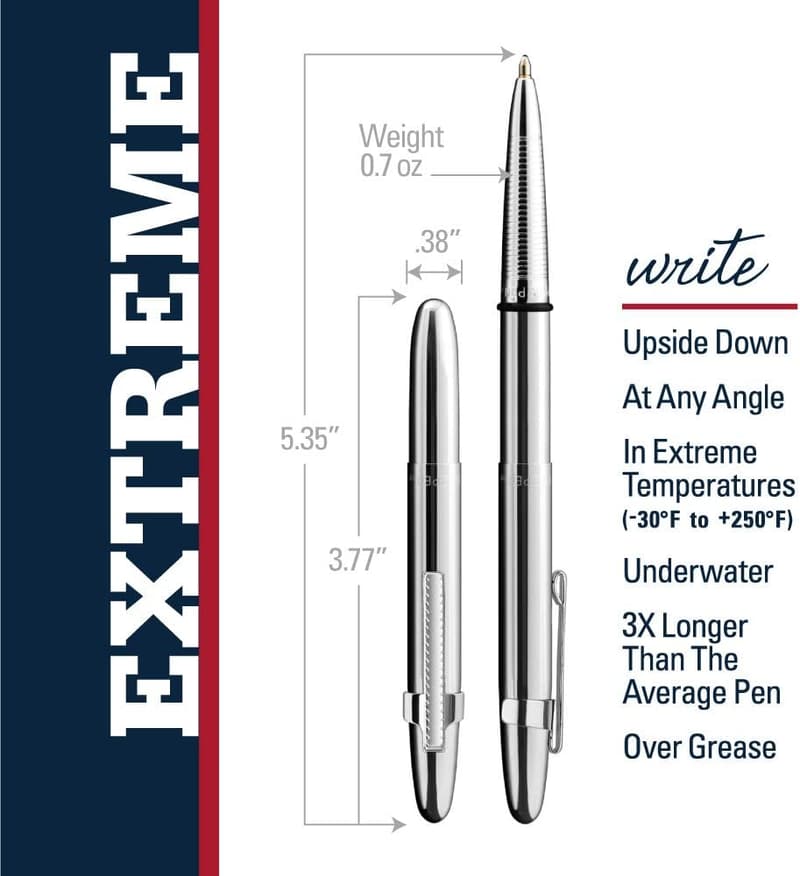 Space Pen Bullet Chrome with Clip in Gift Box