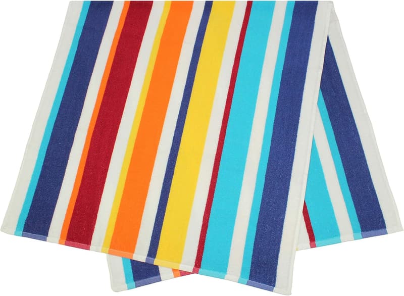 Beach Towel Set - Ringspun Cotton, Quick-Dry, Multi Stripe