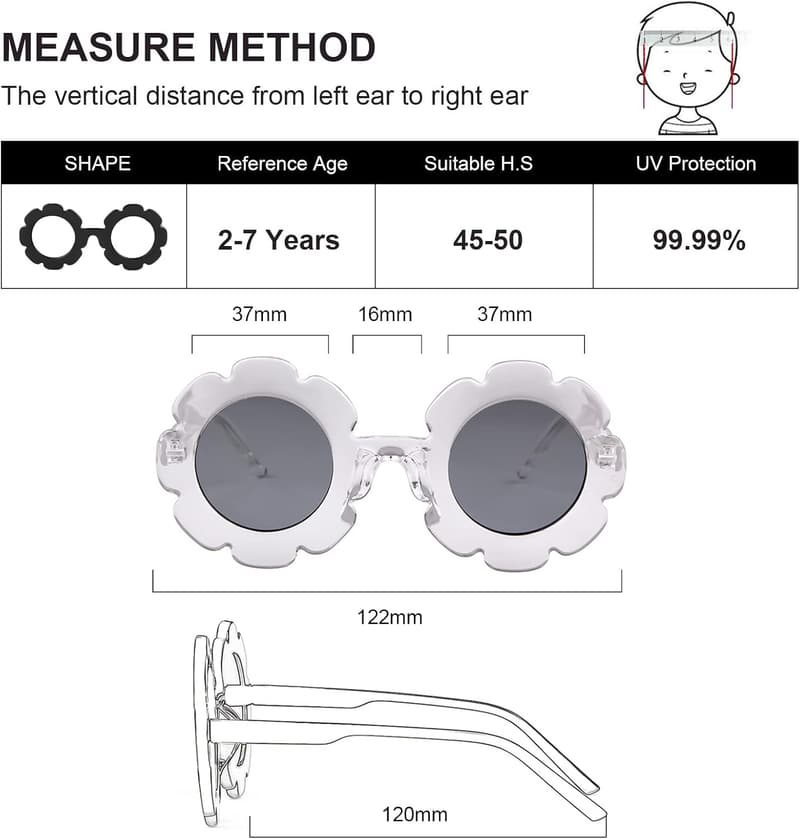 Kids' Round Flower Sunglasses | UV 400 Protection
