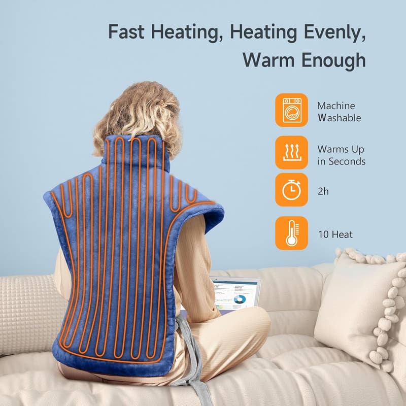 Full Body Weighted Heating Pad, 10 Heat & 4 Timer Settings