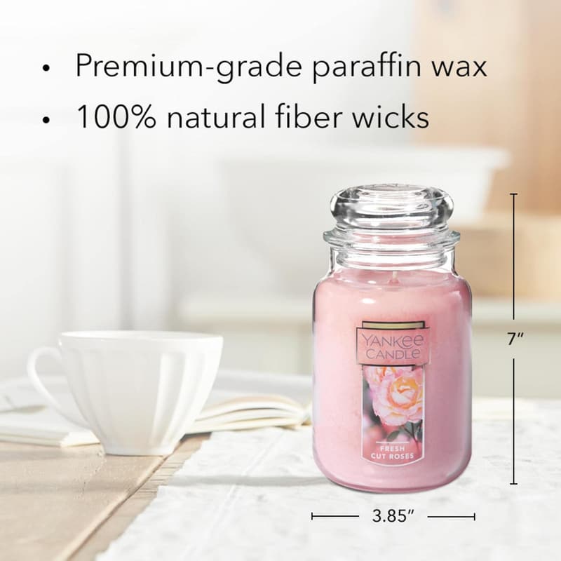 Fresh Cut Roses Large Jar Candle, 22oz, 110-Hour Burn
