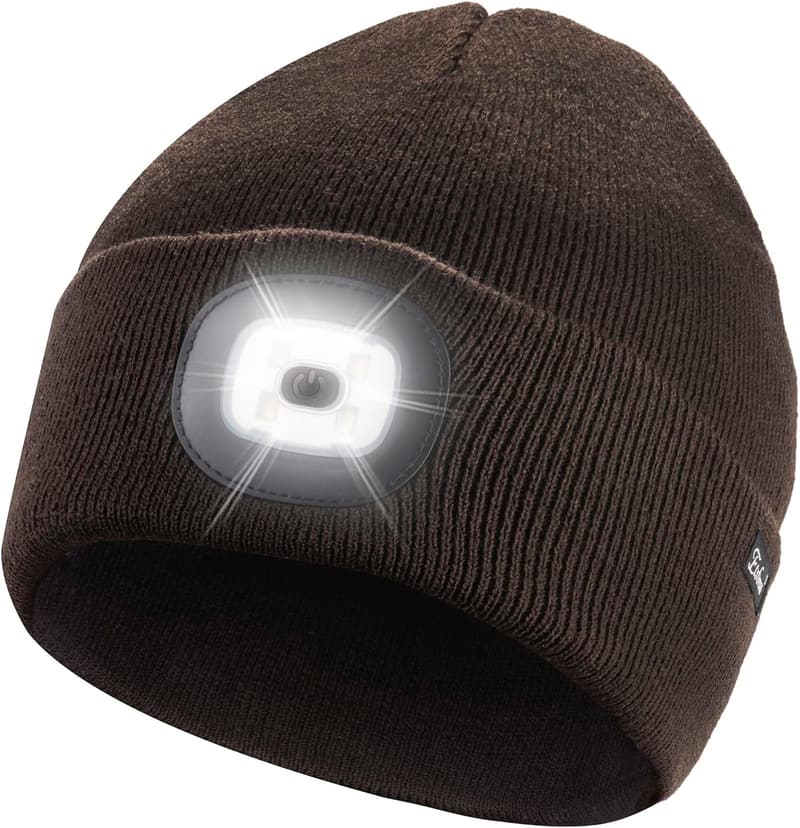USB Rechargeable LED Beanie for Men