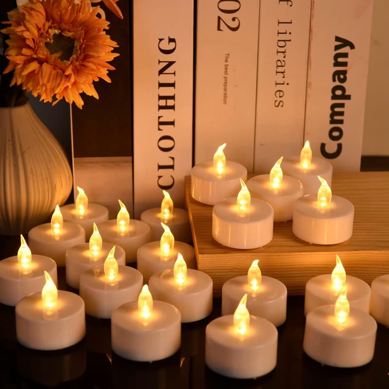 Wedding & Party Red Flicker LED Tea Lights, 200 Pack