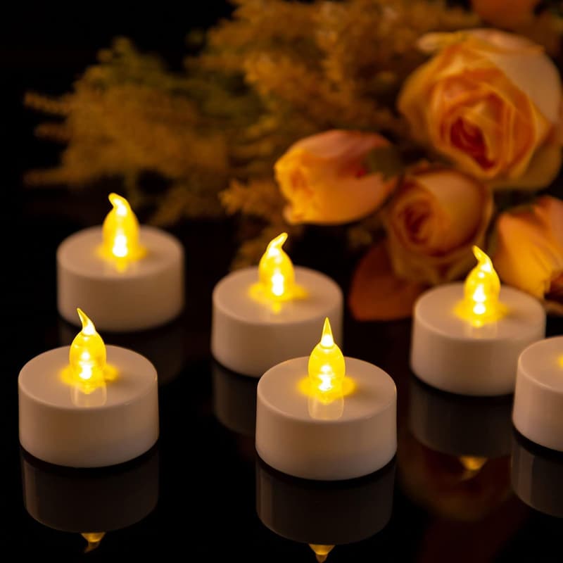Wedding & Party Red Flicker LED Tea Lights, 200 Pack