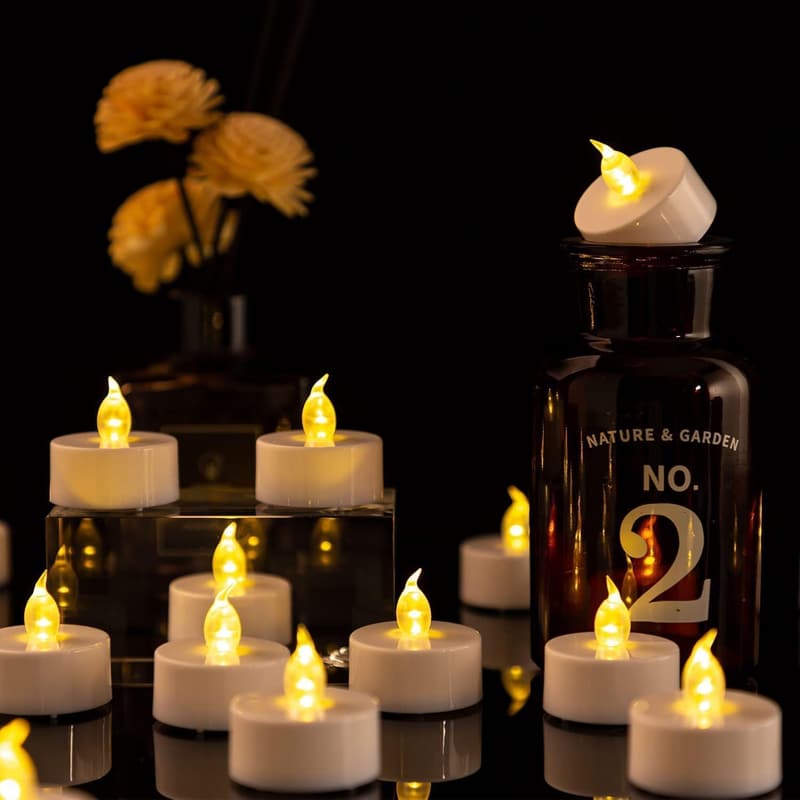 Wedding & Party Red Flicker LED Tea Lights, 200 Pack