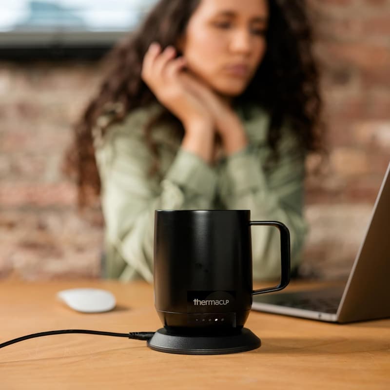 Smart Heated Coffee Mug, 5 Temp Settings, Midnight Black, 12oz