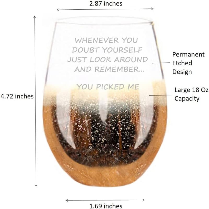 Valentine's Day Etched Gold Rim Wine Glass