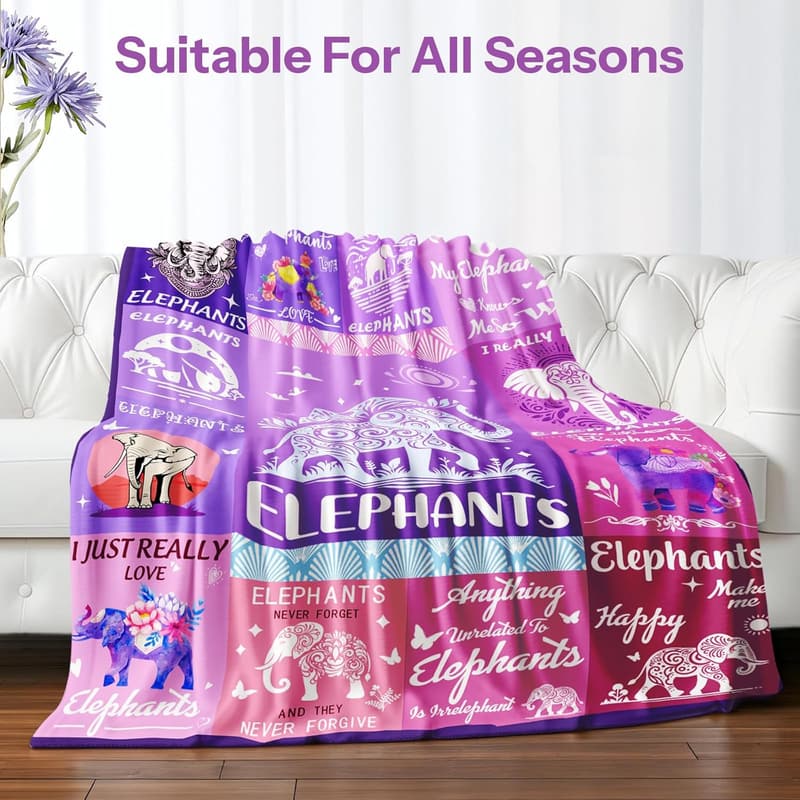 Elephant Blanket for Women, 50x60in