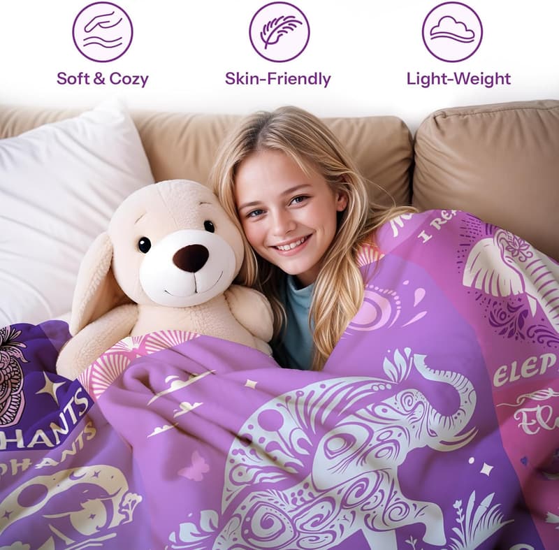 Elephant Blanket for Women, 50x60in