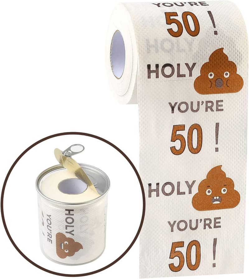 50th Birthday Gag Toilet Paper for Men and Women