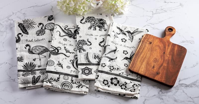 Boho Black & White Tea Towels, 28