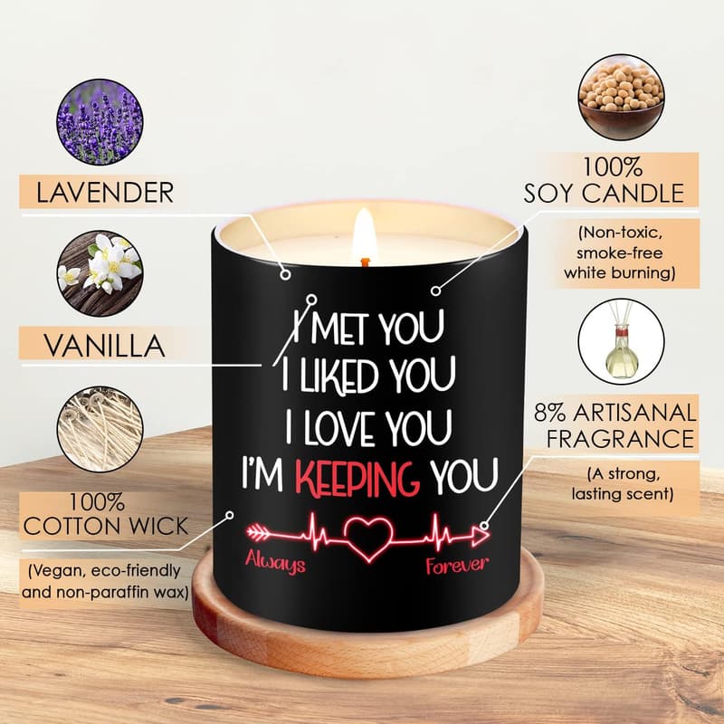 Anniversary Candle, Vanilla Lavender 10 oz for Couples