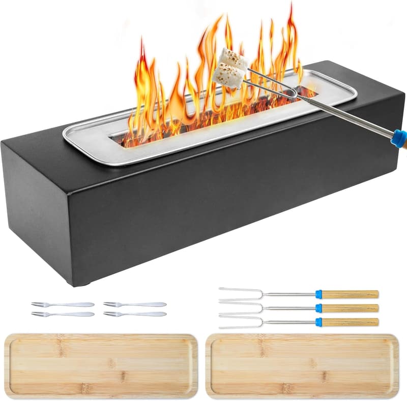 Dinner Party Tabletop Fireplace Kit, Space Grey