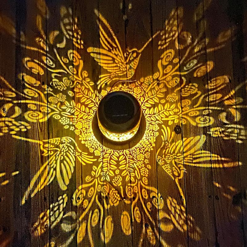 Hummingbird Metal Solar Lanterns for Garden Decor