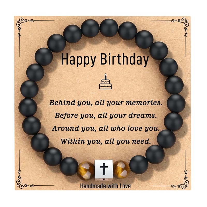 Birthday Cross Bracelet with Card for Men