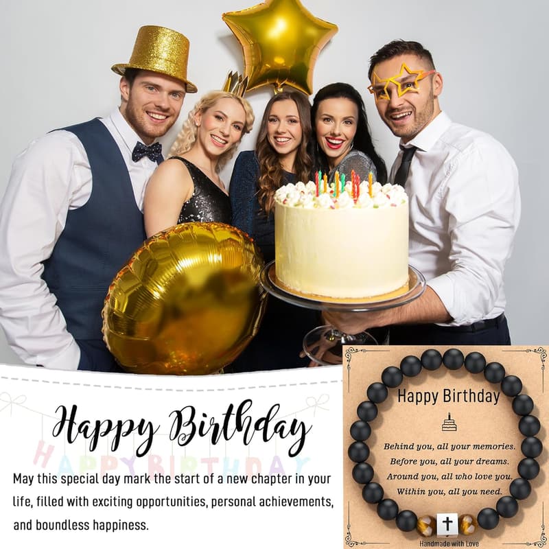 Birthday Cross Bracelet with Card for Men