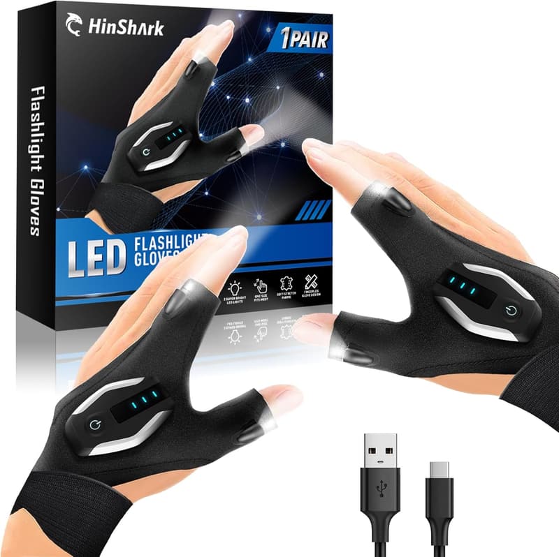 Father's Day LED Flashlight Gloves for Men