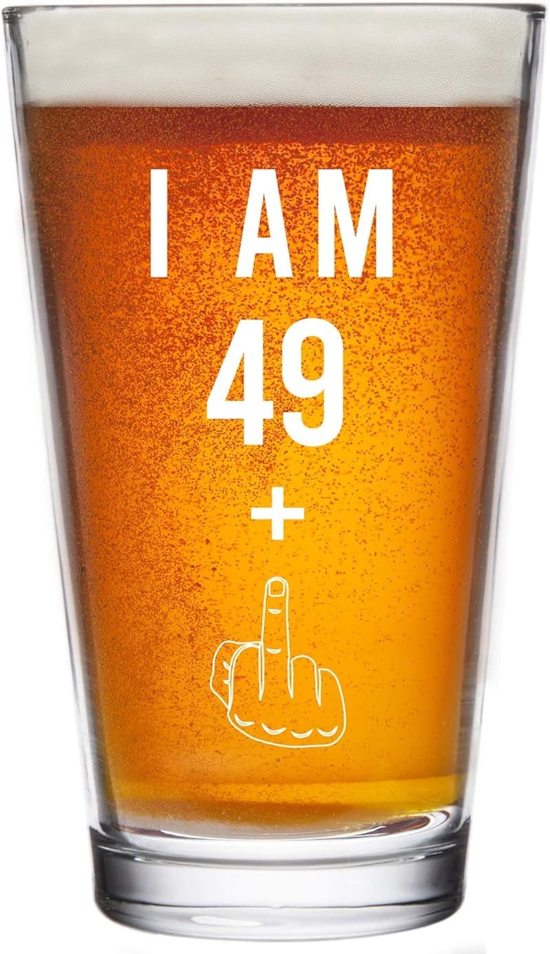 50th Birthday Pint Glass - Funny Beer Gift for Adults