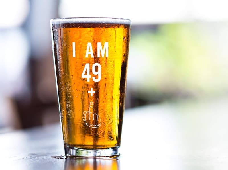 50th Birthday Pint Glass - Funny Beer Gift for Adults