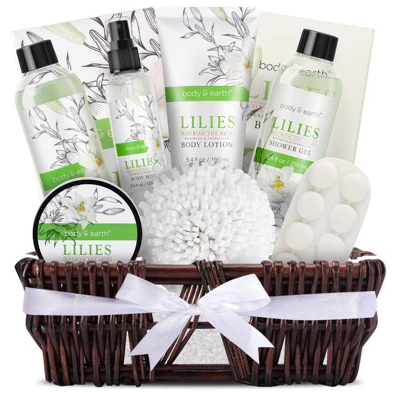 Christmas Spa Gift Basket for Women, 10pc Body & Earth Set