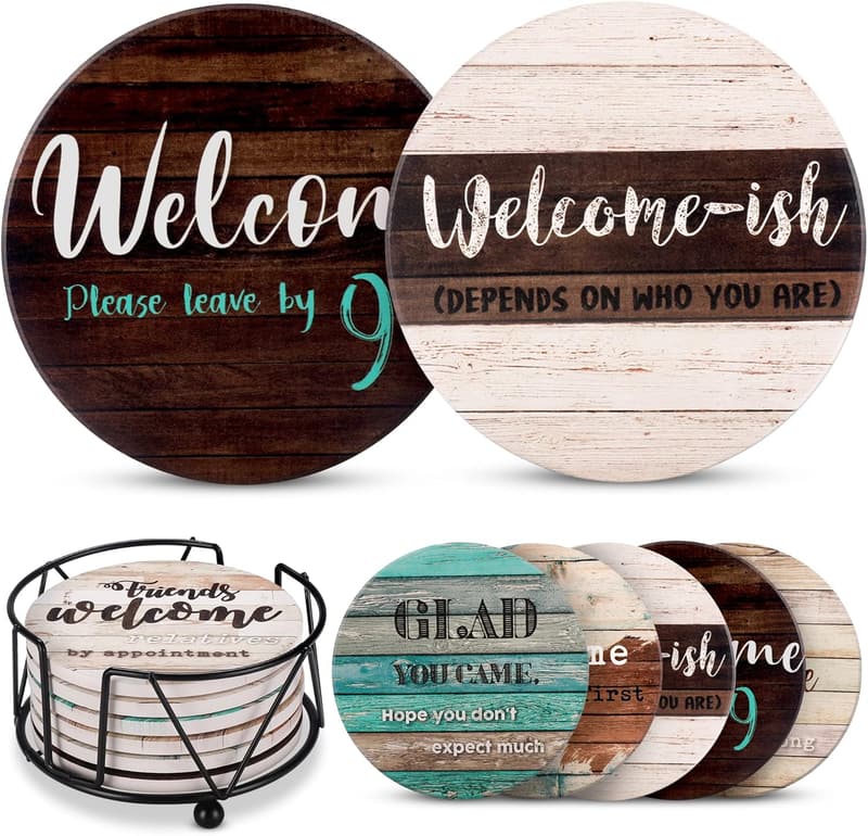Housewarming Coasters with Holder