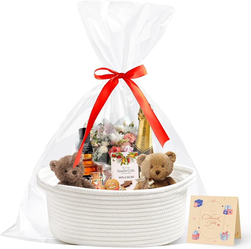 Mother's Day White Rope Gift Basket, 12