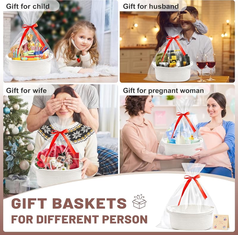 Mother's Day White Rope Gift Basket, 12