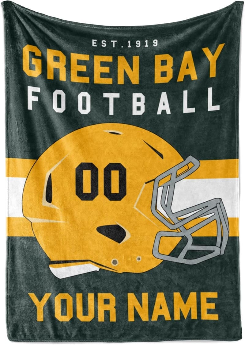 Football Fan Fleece Blanket – Custom Name & Colors