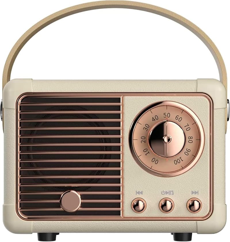 Birthday Gift: Beige Retro Bluetooth Speaker