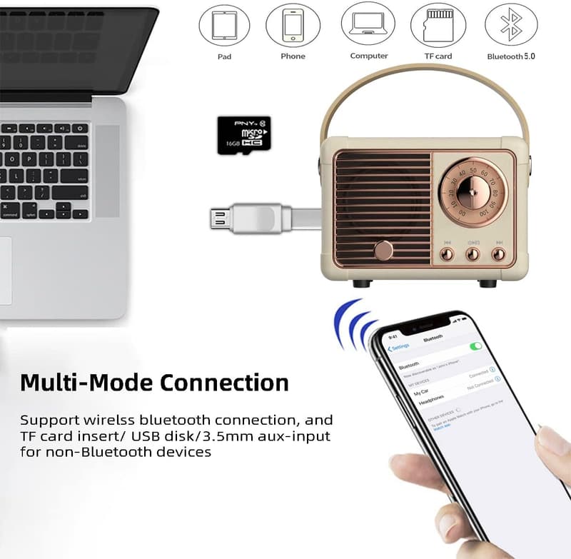 Birthday Gift: Beige Retro Bluetooth Speaker