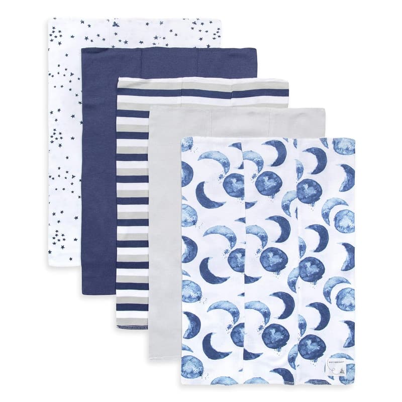 Newborn Organic Cotton Burp Cloths, 5-Pack