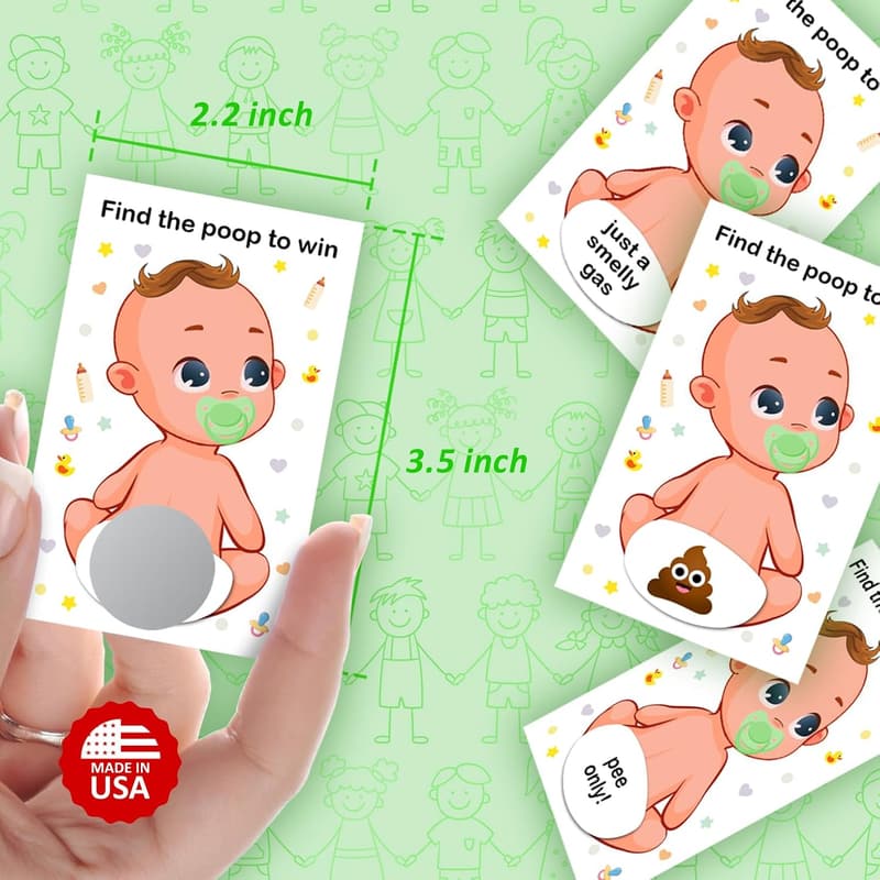 Baby Shower Scratch-Off Game, Gender Neutral, 40 Cards