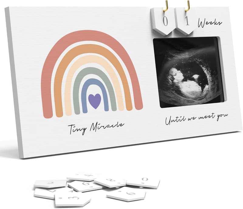 Pregnancy Countdown Rainbow Sonogram Frame 4