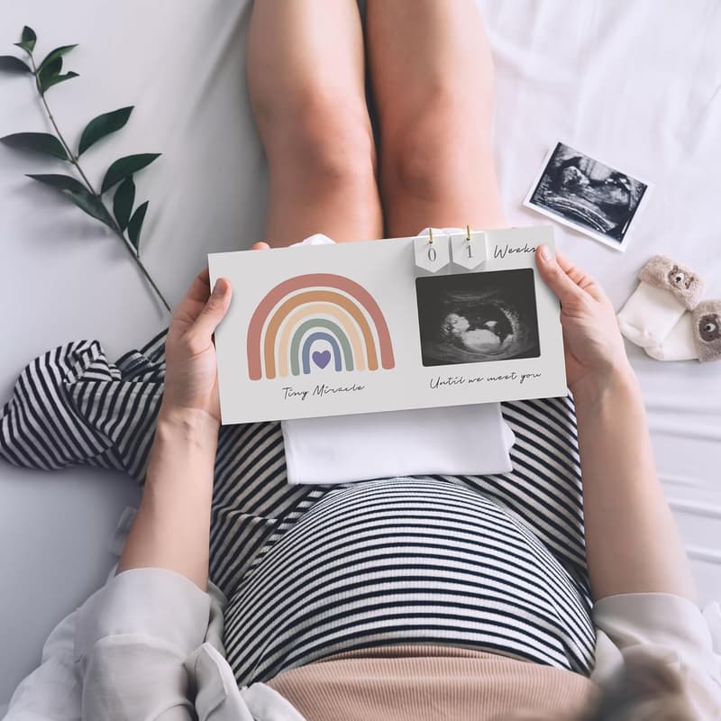 Pregnancy Countdown Rainbow Sonogram Frame 4