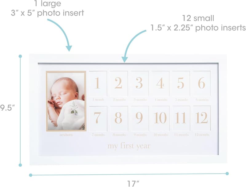 Baby's First Year Photo Collage, Beige Mat