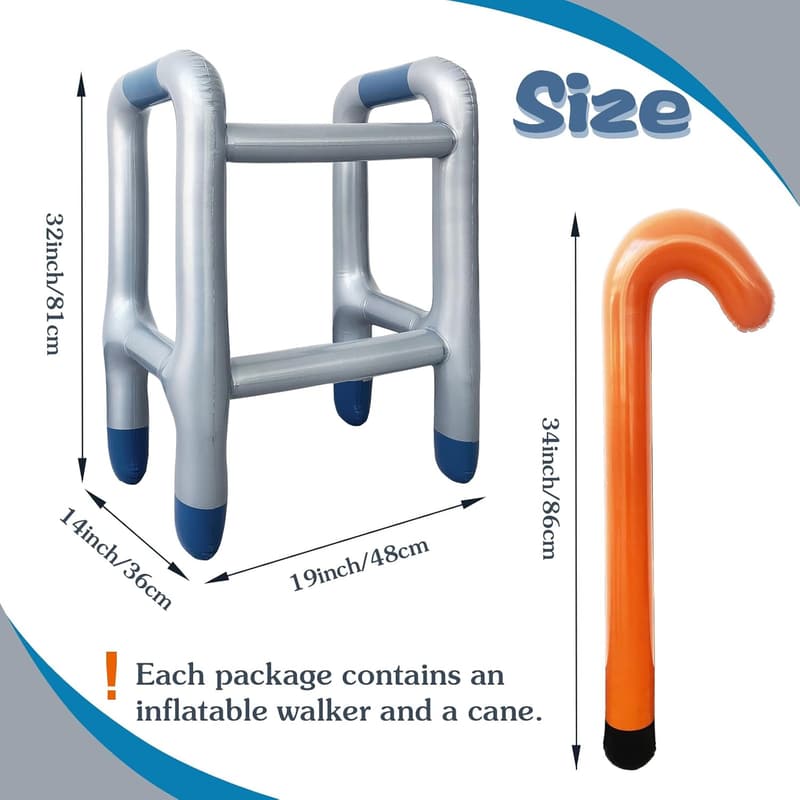 Retirement Party Inflatable Walker & Cane Accessories
