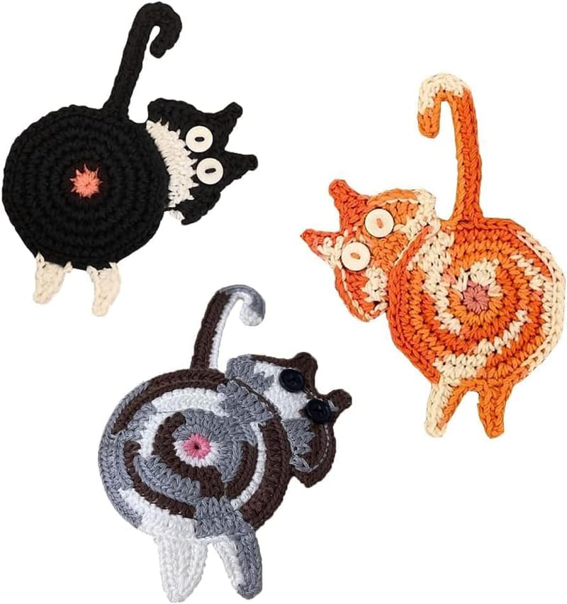 Cat Lover Woven Coaster Set (3PC)