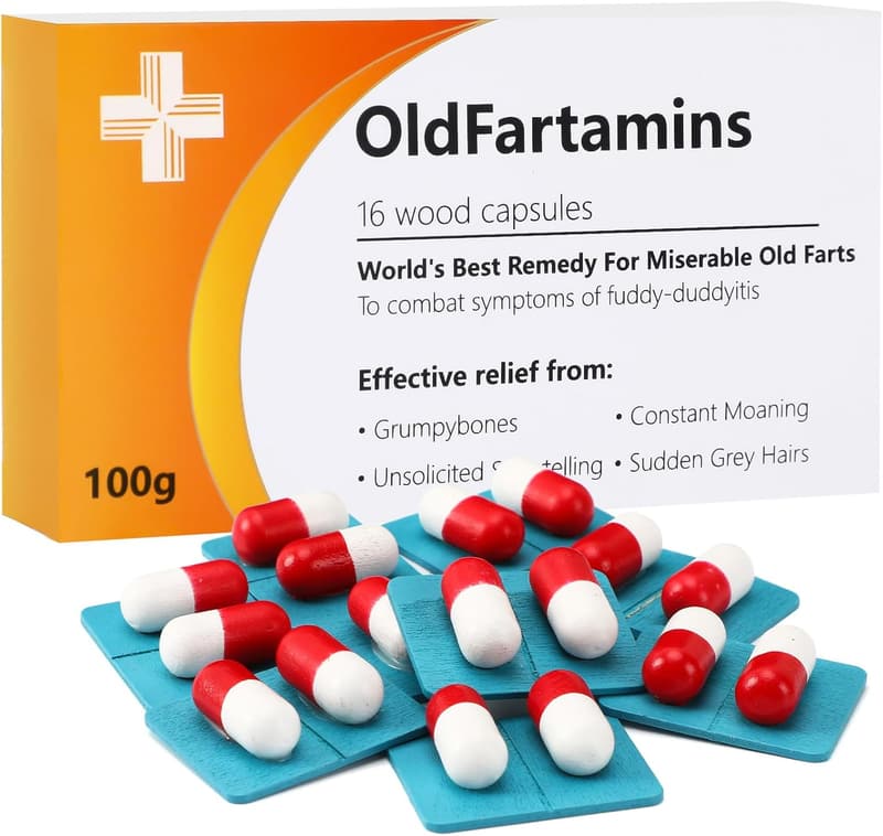 50th Birthday Gag Pill Box for Men (OldFartamins)
