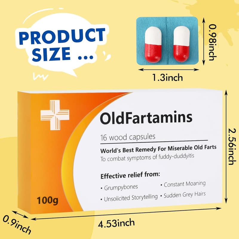 50th Birthday Gag Pill Box for Men (OldFartamins)