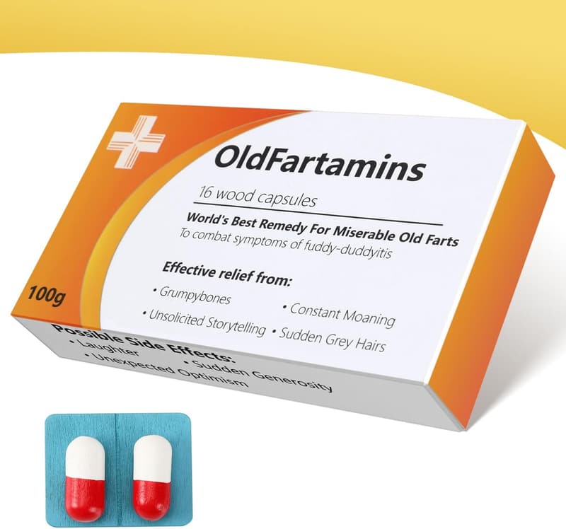 50th Birthday Gag Pill Box for Men (OldFartamins)