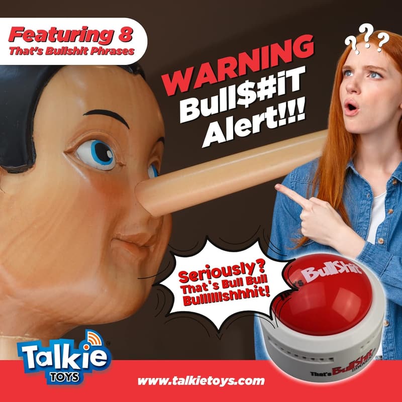 Fun BS Button with Lights and Sayings - Prank Gift